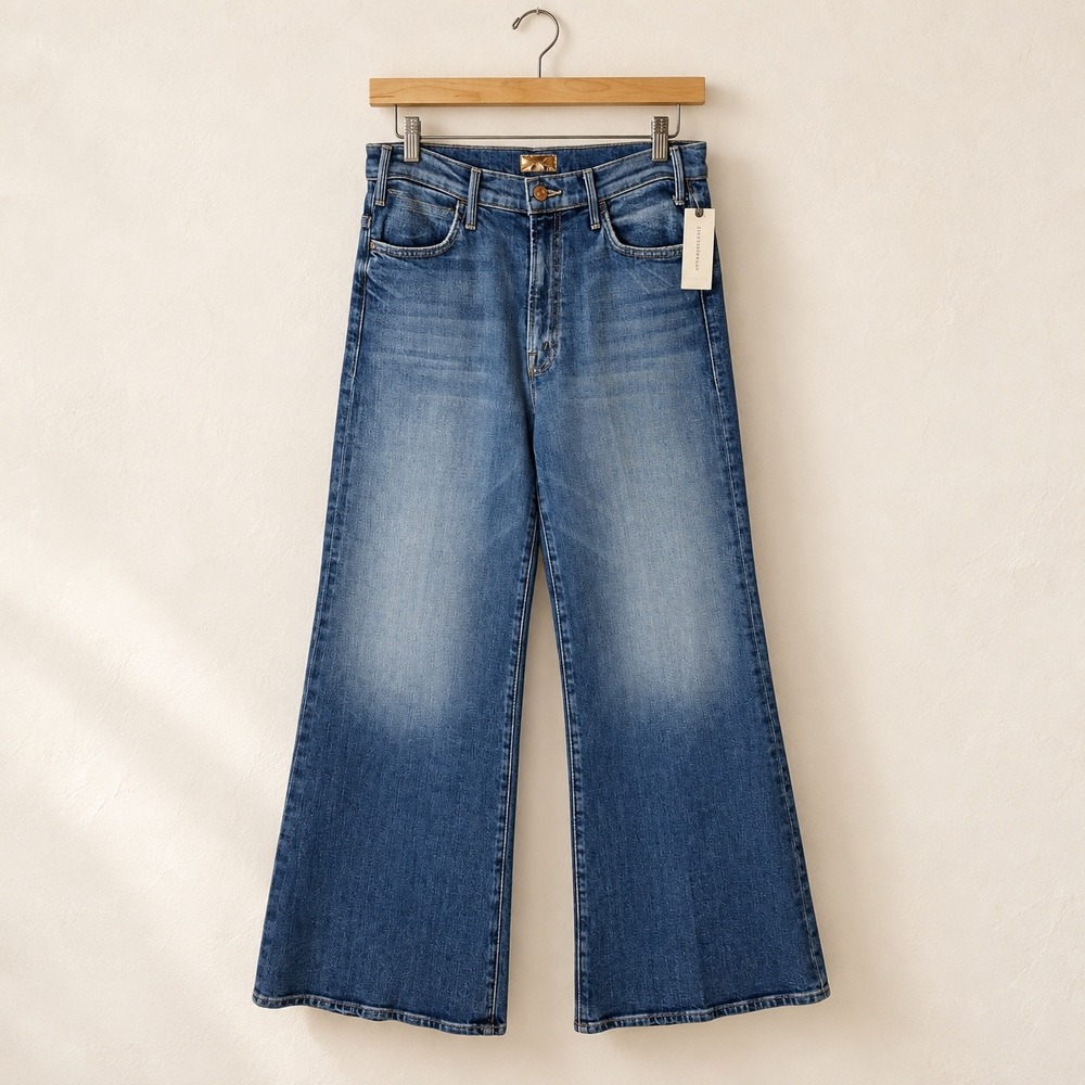 Mother The Hustler Roller Ankle Jeans Women 29 Blue NWT High On The Hog Flare